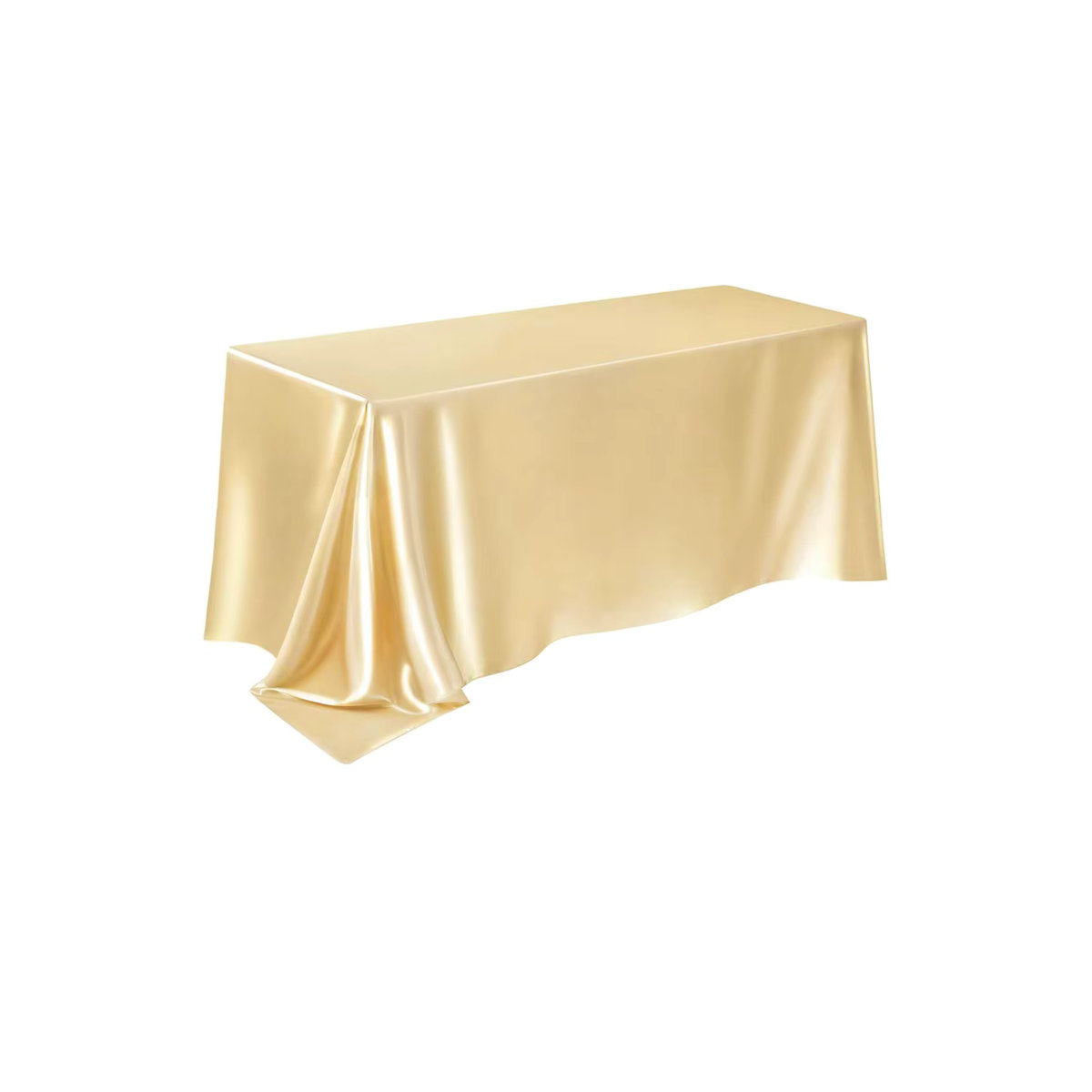 Rechteckige Satin-Tischdecke für Hochzeiten und Partys in Beige oder Gold - Bild 4