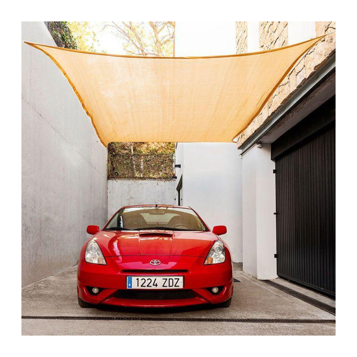 Rechteckiges Sonnensegel Shazail Innovagoods in Beige und Grau aus hochdichtem Polyethylen, B/T: 2 x 3 m - Bild 1