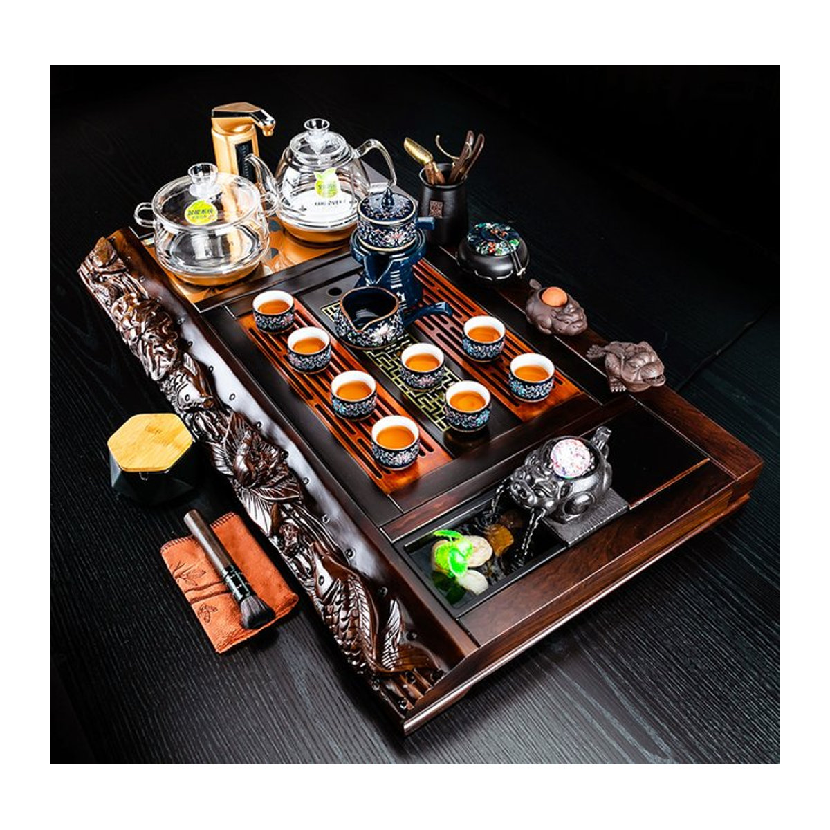 Rechteckiges Teetablett aus Holz in Braun von Bandejas Home Products im Vintage-Design - Bild 1