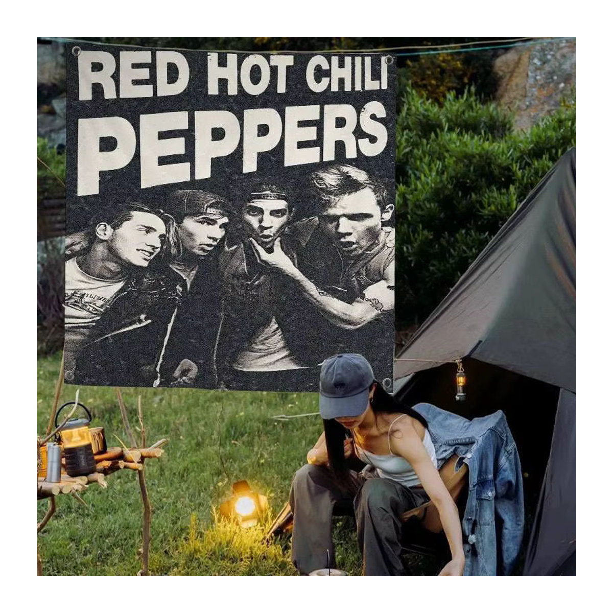 Red Hot Chili Peppers Porträt Hängebanner von Potdemiel in Schwarz aus Textil - Bild 3