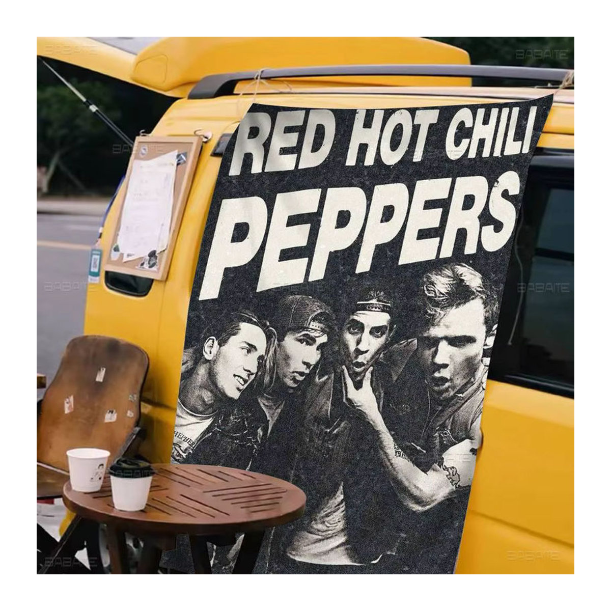 Red Hot Chili Peppers Porträt Hängebanner von Potdemiel in Schwarz aus Textil - Bild 5