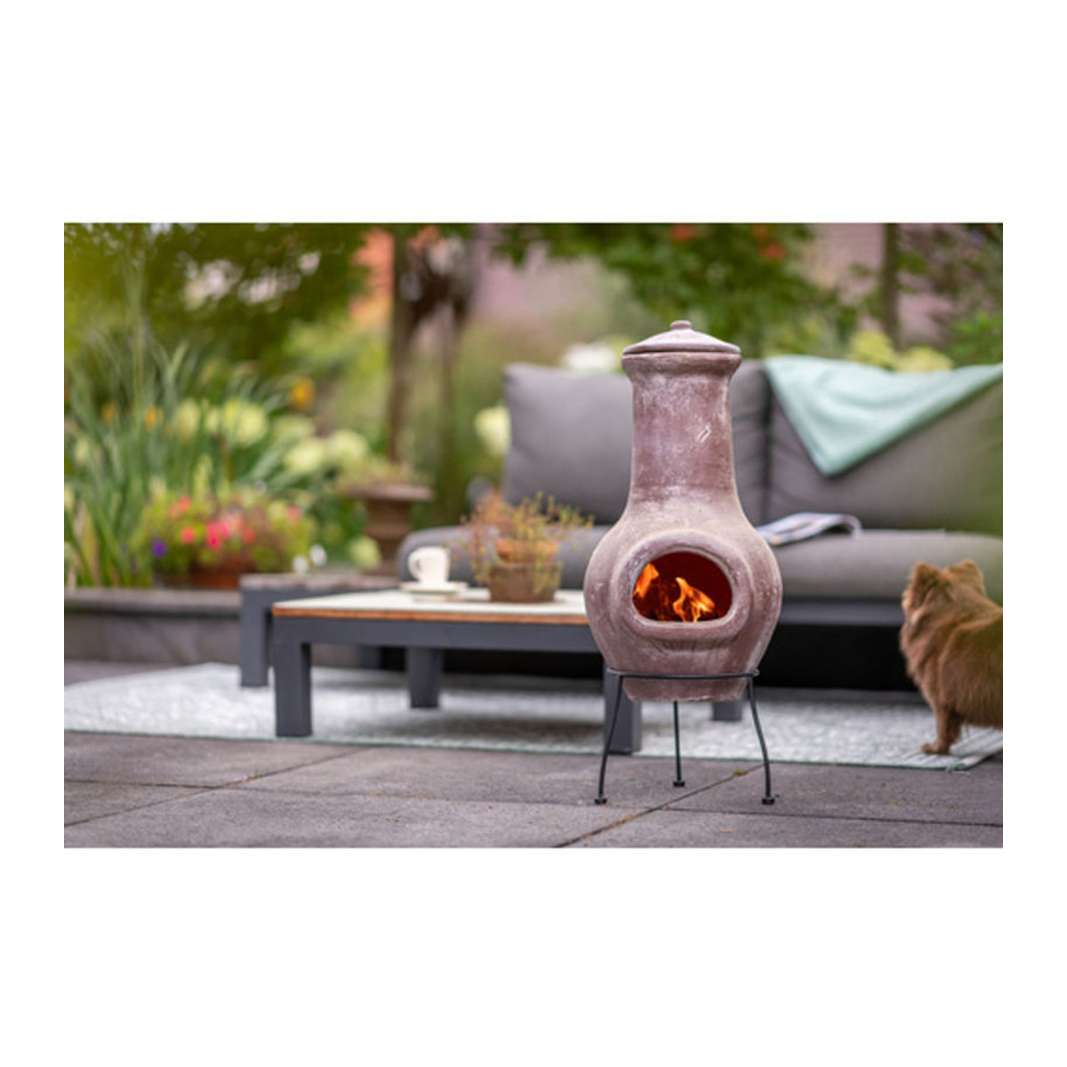 Redfire Gartenkamin Salamanca in Rotbraun, zylinderförmig, Durchmesser: 36 cm - Bild 2