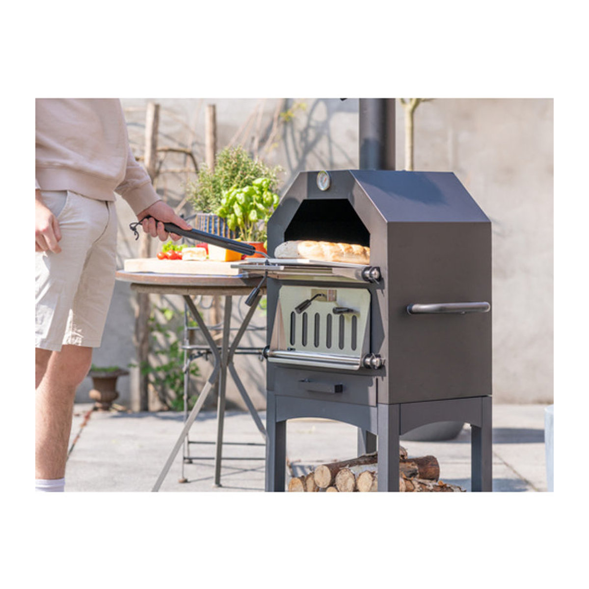 Redfire Grillofen Lorenzo Pizzaofen und Grill aus Stahl in Schwarz, H x B x T: 160 x 59 x 46 cm - Bild 2