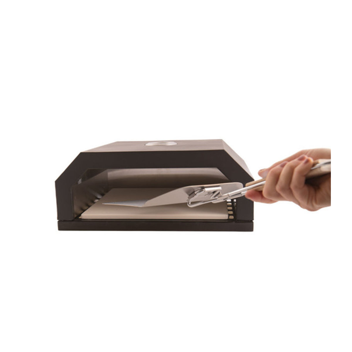 Redfire Pizzaofen Summ in Schwarz aus Stahl und Edelstahl mit Pizzastein und Pizza Paddle, B x T x H: 44,8 x 35,3 x 12 cm - Bild 2
