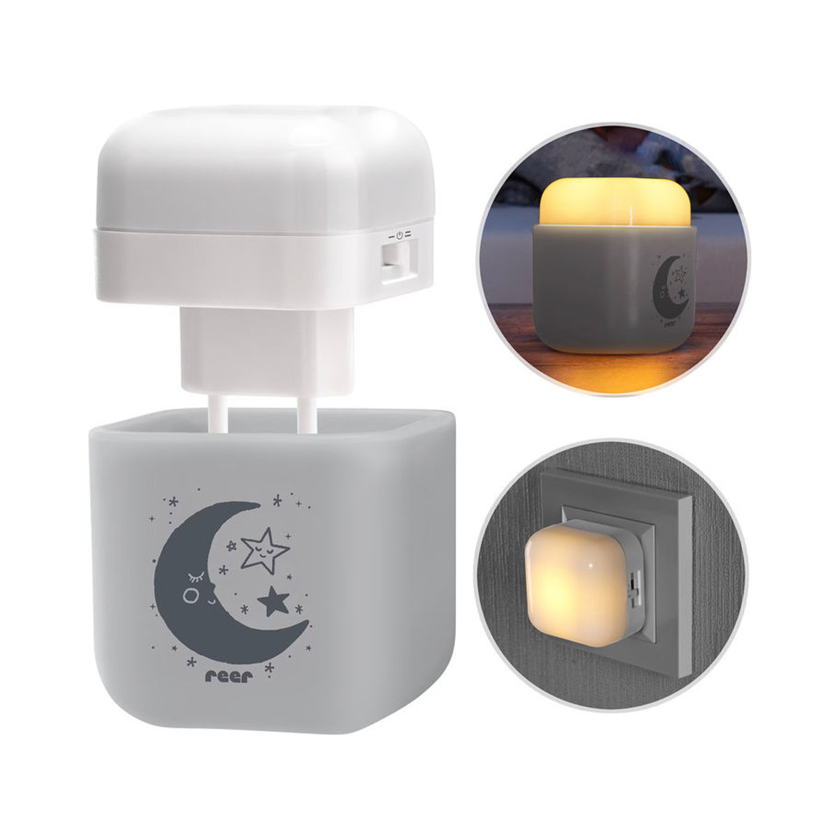 Reer LED-Nachtlicht 2in1 SleepLight in Warmweiß, Grau und Weiß - Bild 2