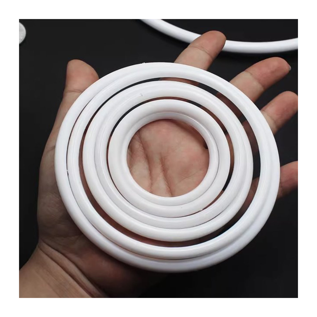 REGELIN 10 Stück Polypropylen-Traumfänger-Kreisringe in Weiß, runde DIY-Netzringe zum Aufhängen, Durchmesser: 50–350 mm - Bild 1