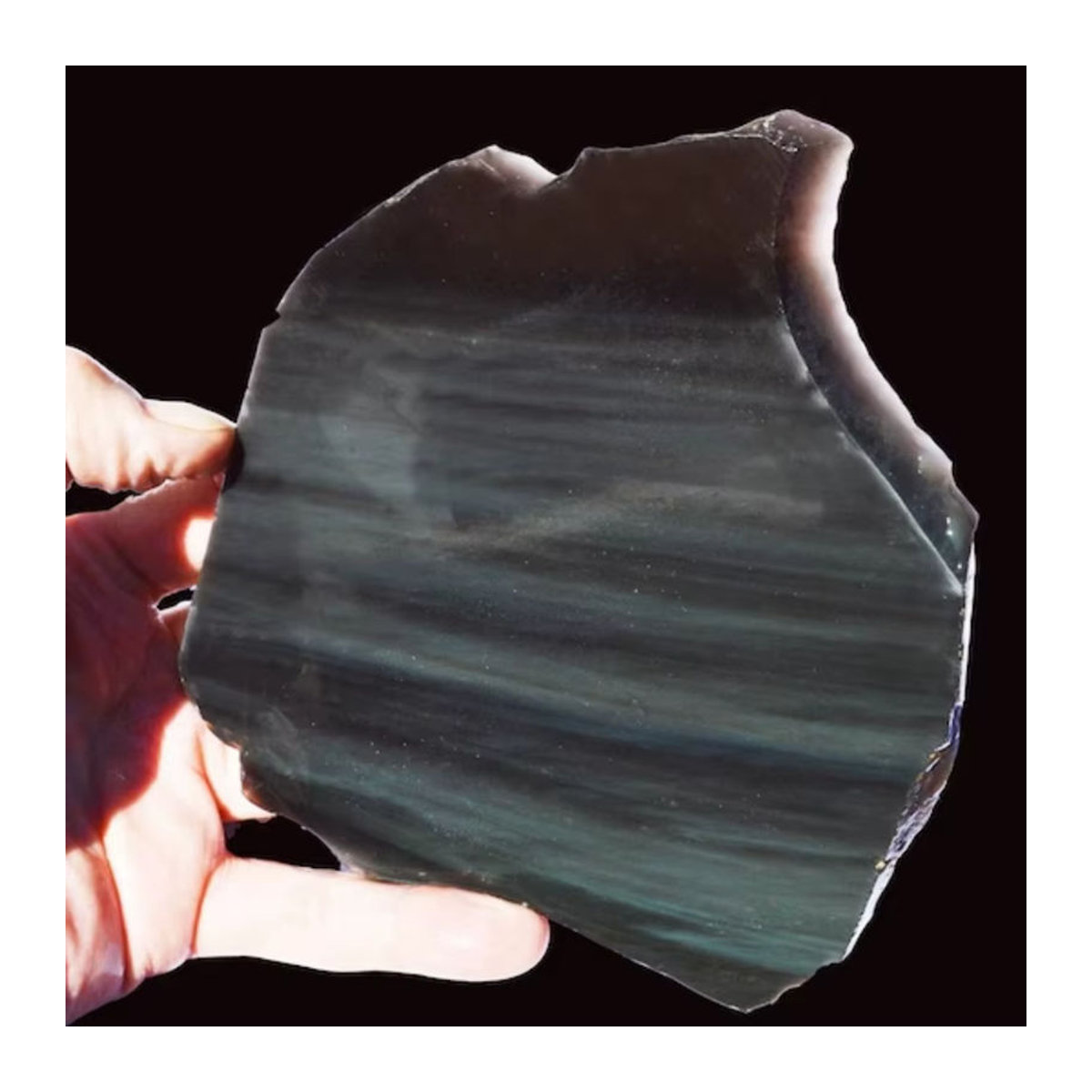 Regenbogen-Obsidian Scheibe von CrystalHola in Schwarz und Mehrfarbig als Dekoration und Chakra-Stein - Bild 2