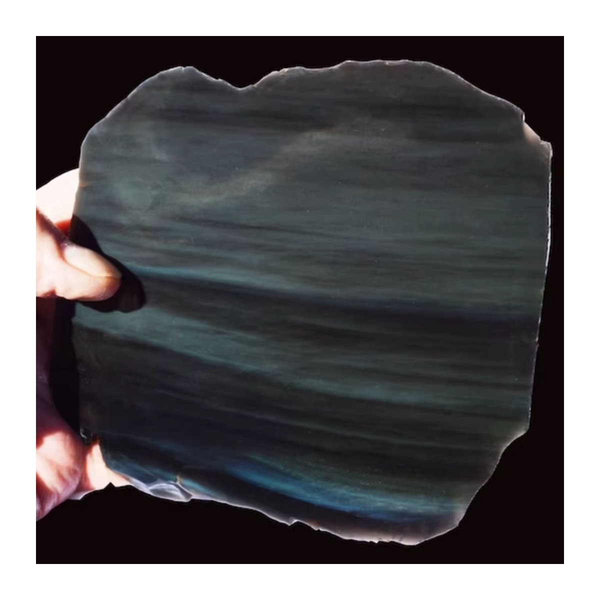 Regenbogen-Obsidian Scheibe von CrystalHola in Schwarz und Mehrfarbig als Dekoration und Chakra-Stein - Bild 4