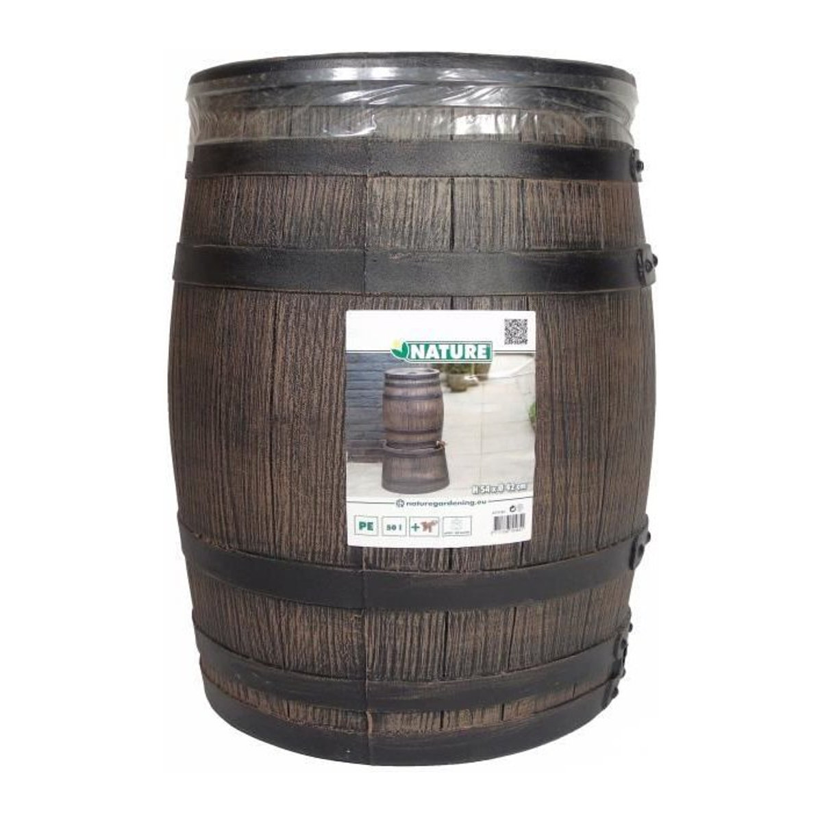 Regenfass NATURE 50 Liter Rotationsgeformtes PE inklusive Zubehör - Bild 1