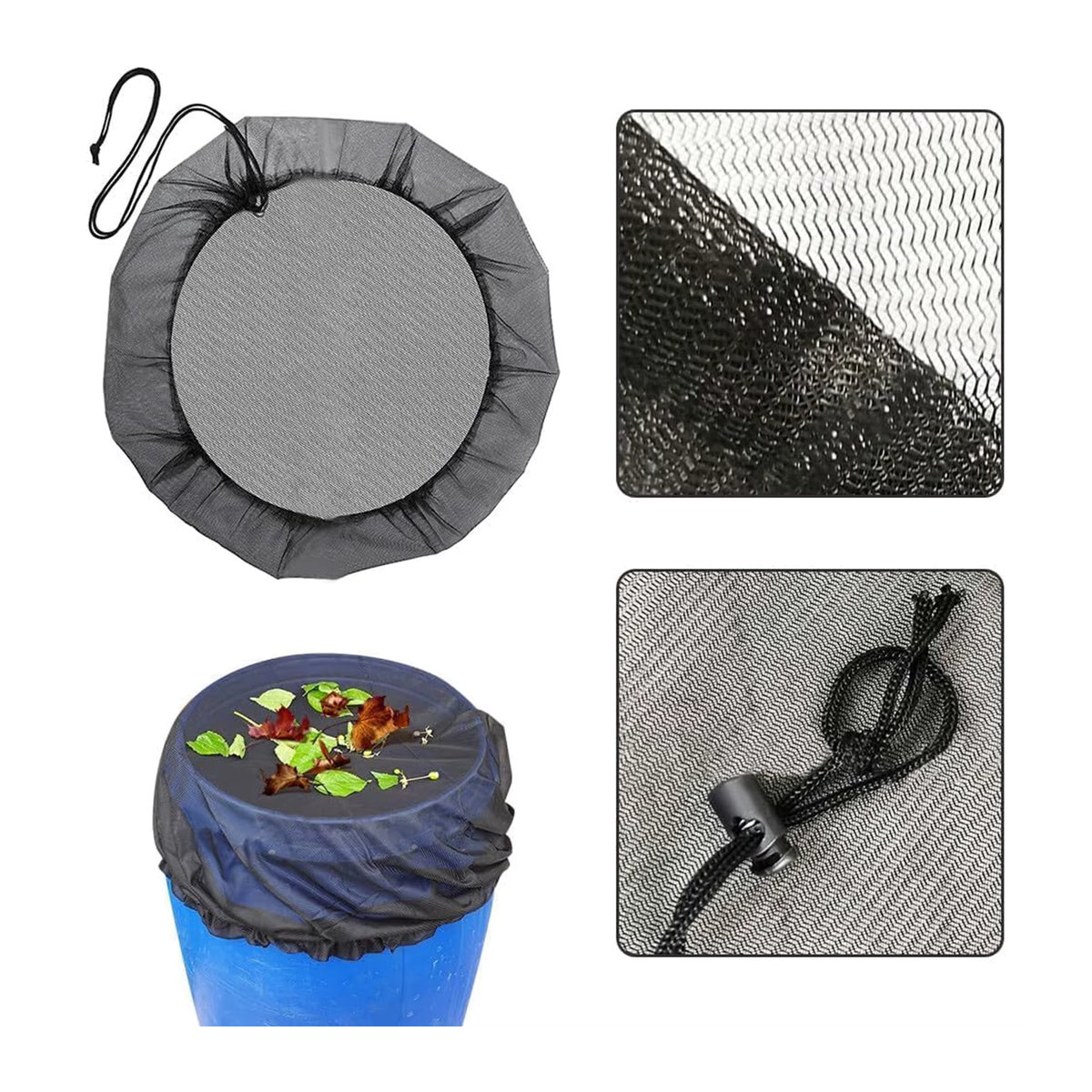 Regenwasserfilter mit Insektenschutz-Netz für Regentonnen und Wassertanks zur Blätterabweisung für den Garten - Bild 3