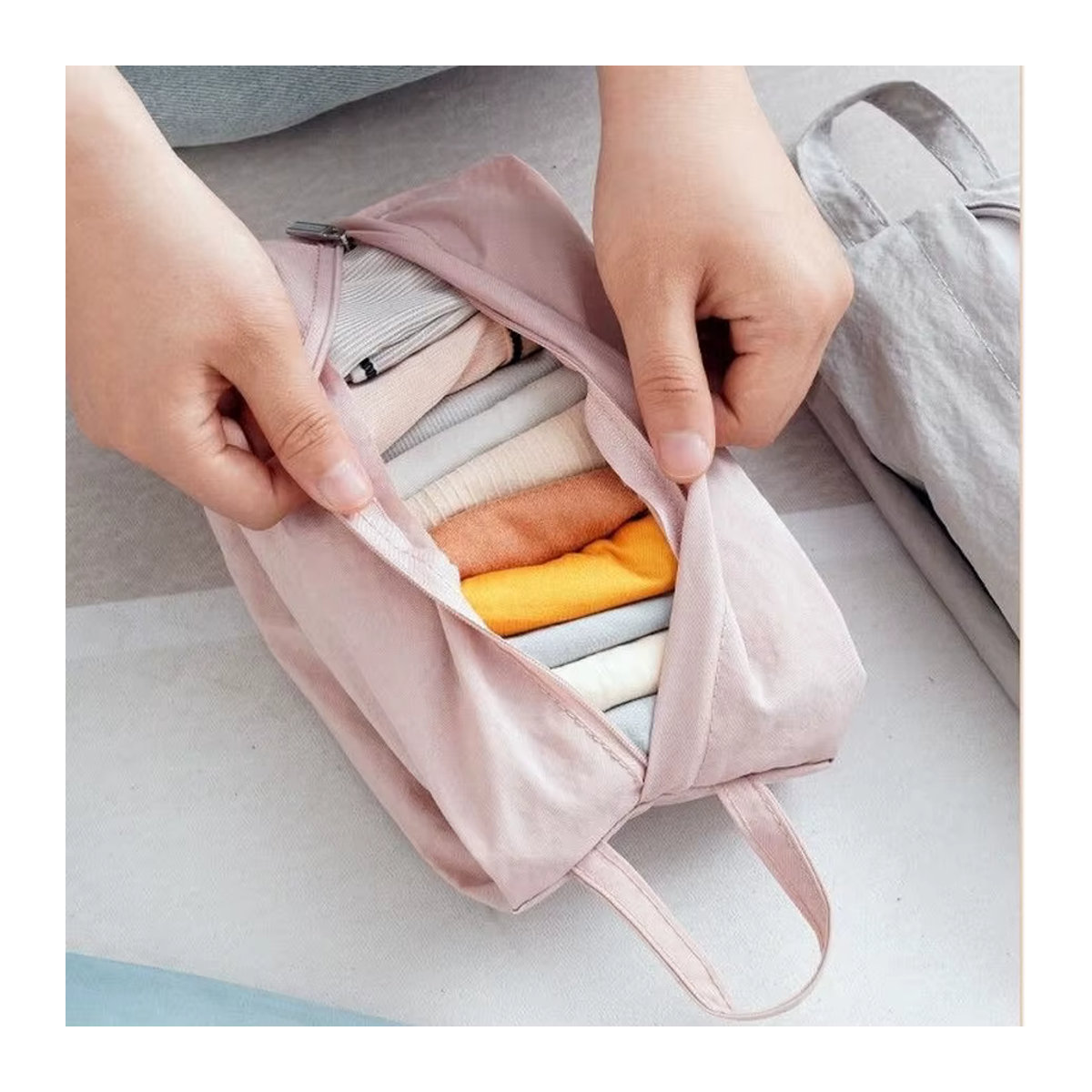 Reise-Organizer für Unterwäsche und Socken zur Kleidungstrennung im Koffer, Gelb/Bunt - Bild 3