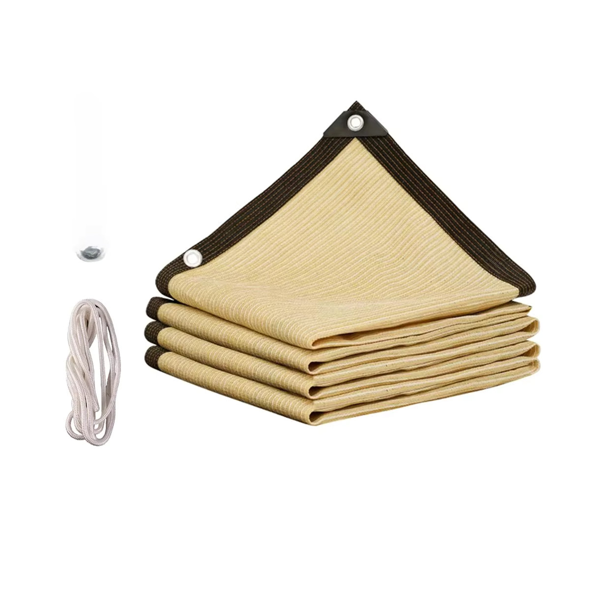 Reißfestes Outdoor-Schattierungsnetz in Beige mit Ösen zur einfachen Aufhängung - Bild 6