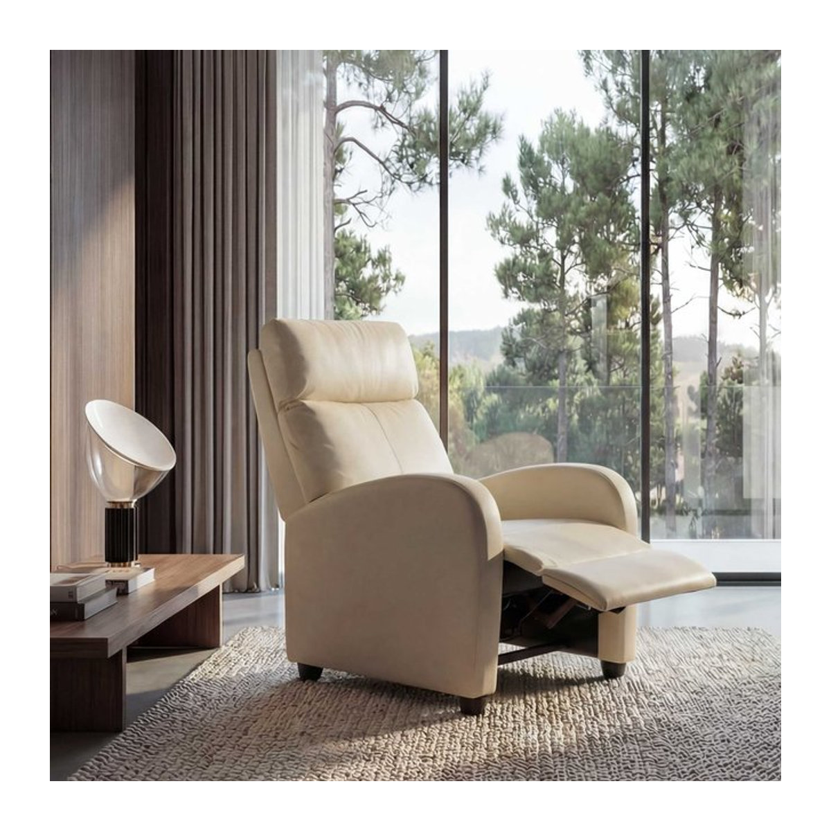 Relaxsessel Dallas Fernsehsessel Liegesessel aus Kunstleder in Beige von MCW - Bild 1
