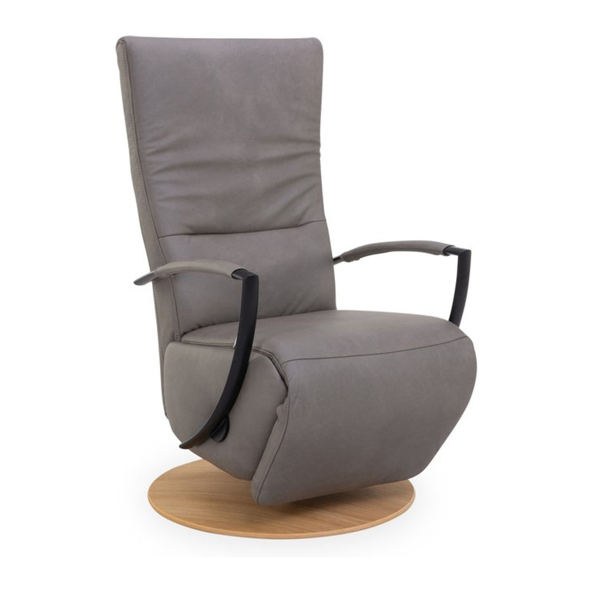 Relaxsessel Elastoform Sander in Grau mit Echtleder und Eiche - Bild 1