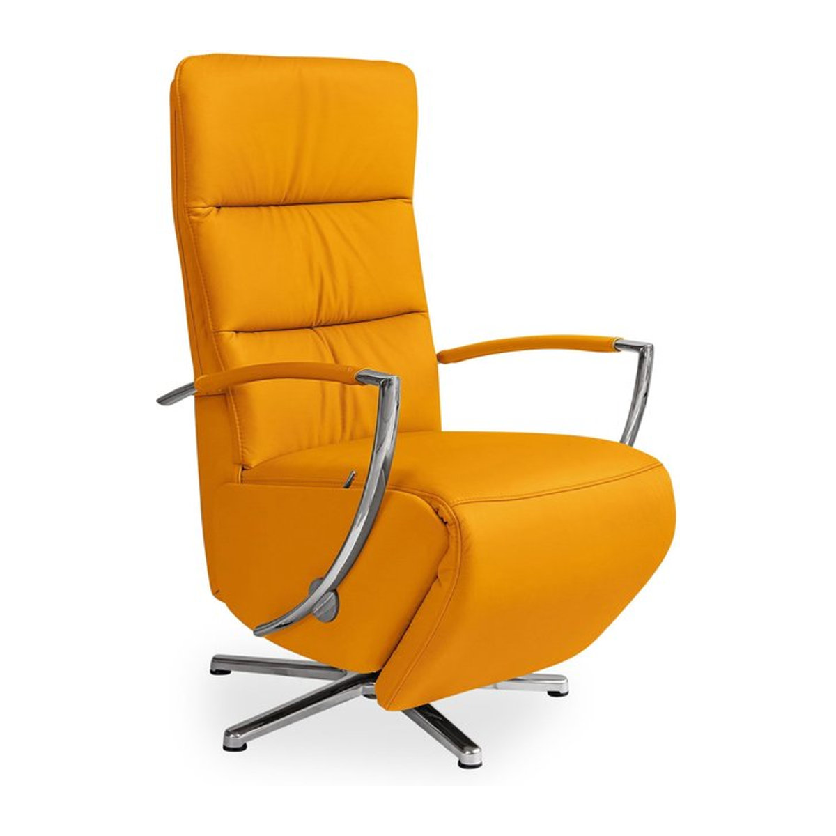 Relaxsessel Elastoform SIGRUN aus Echtleder in Gelb und Orange im modernen Design (B/T/H: 80 x 64 x 41 cm) - Bild 1