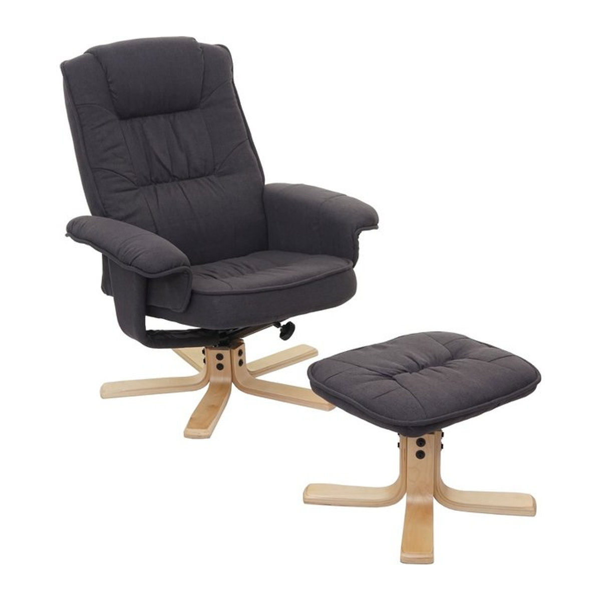 Relaxsessel H56 mit Hocker von MCW in Anthrazit Grau aus Stoff im skandinavischen Design - Bild 1