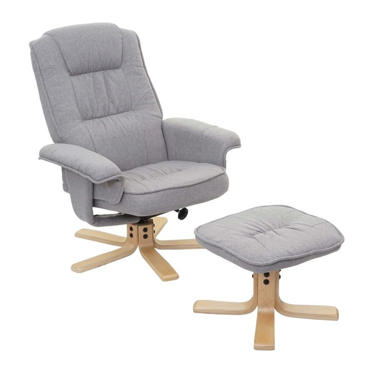 Relaxsessel H56 mit Hocker von MCW in Grau aus Stoff im skandinavischen Design - Bild 1