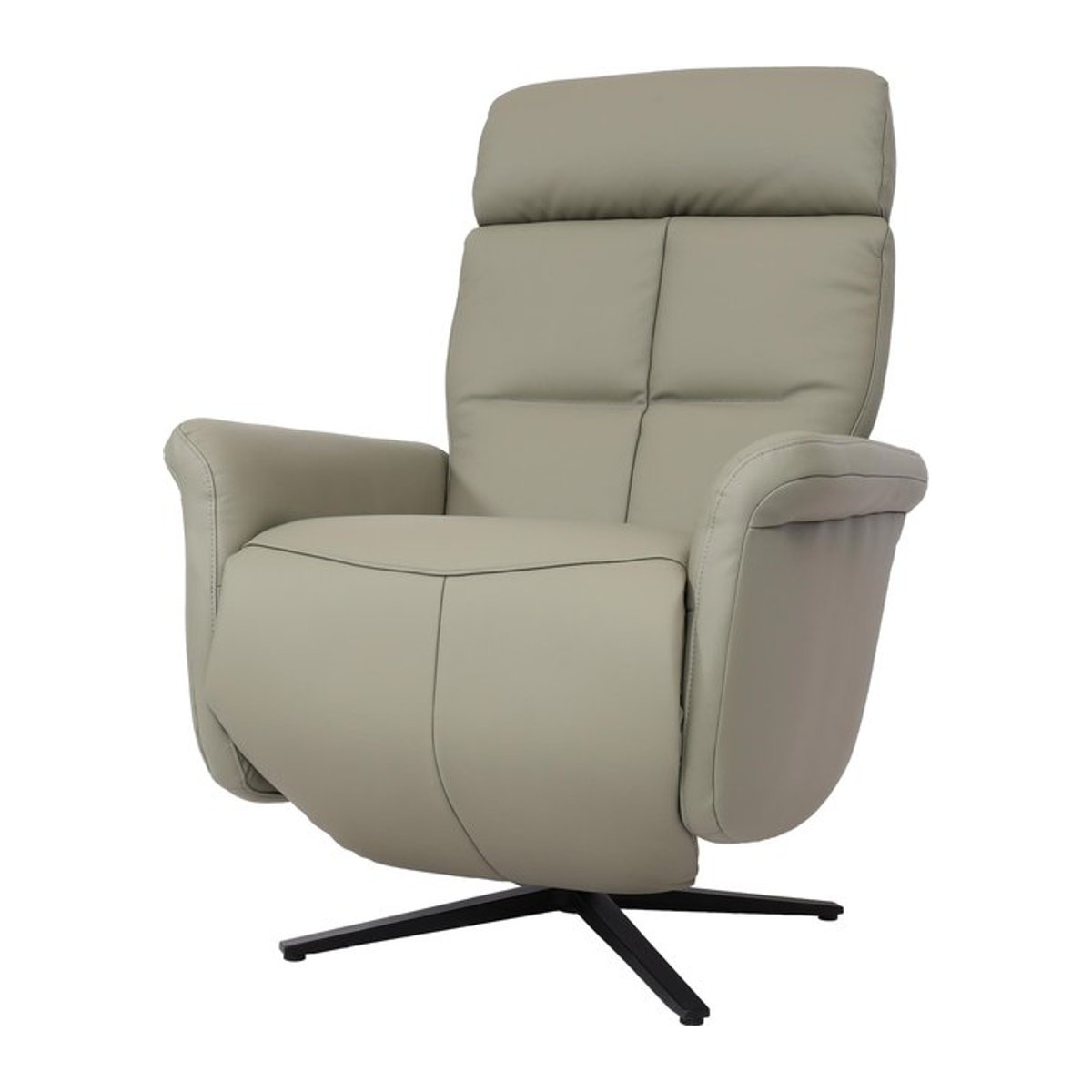 Relaxsessel MCW-L10 aus Echtleder mit Liegefunktion und Drehsitz in Grau - Bild 1