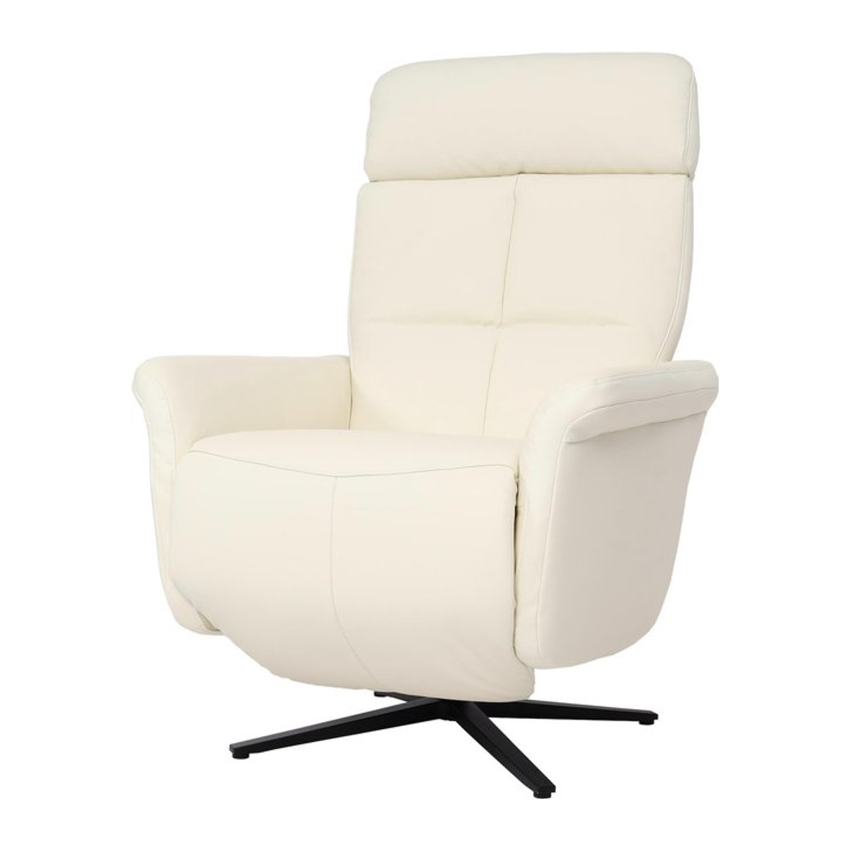 Relaxsessel MCW-L10 Design Fernsehsessel aus Vollleder mit Liegefunktion und Drehsitz in Creme-Weiß - Bild 1
