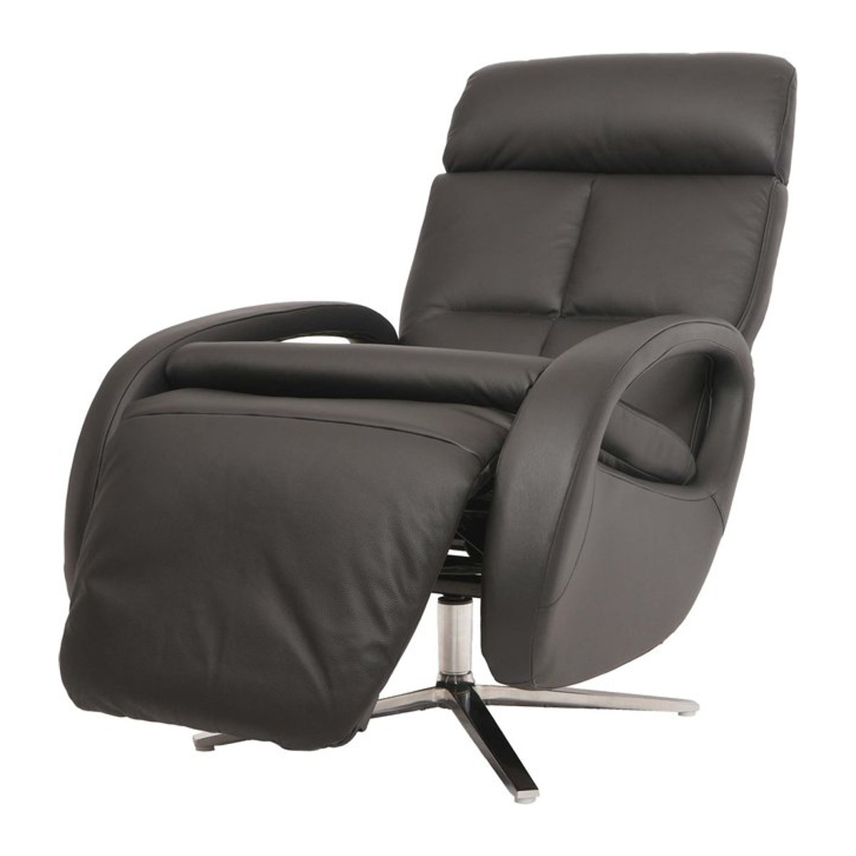 Relaxsessel MCW-L11 Design Fernsehsessel aus Echtleder in Schwarz mit Liegefunktion und Drehsitz - Bild 1
