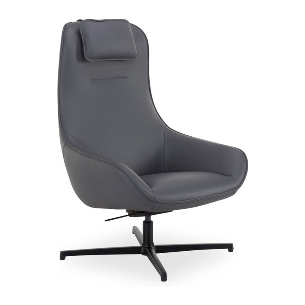 Relaxsessel Rolf Benz 582 aus Echtleder in Grau und Schwarz, Modernes Design - Bild 1