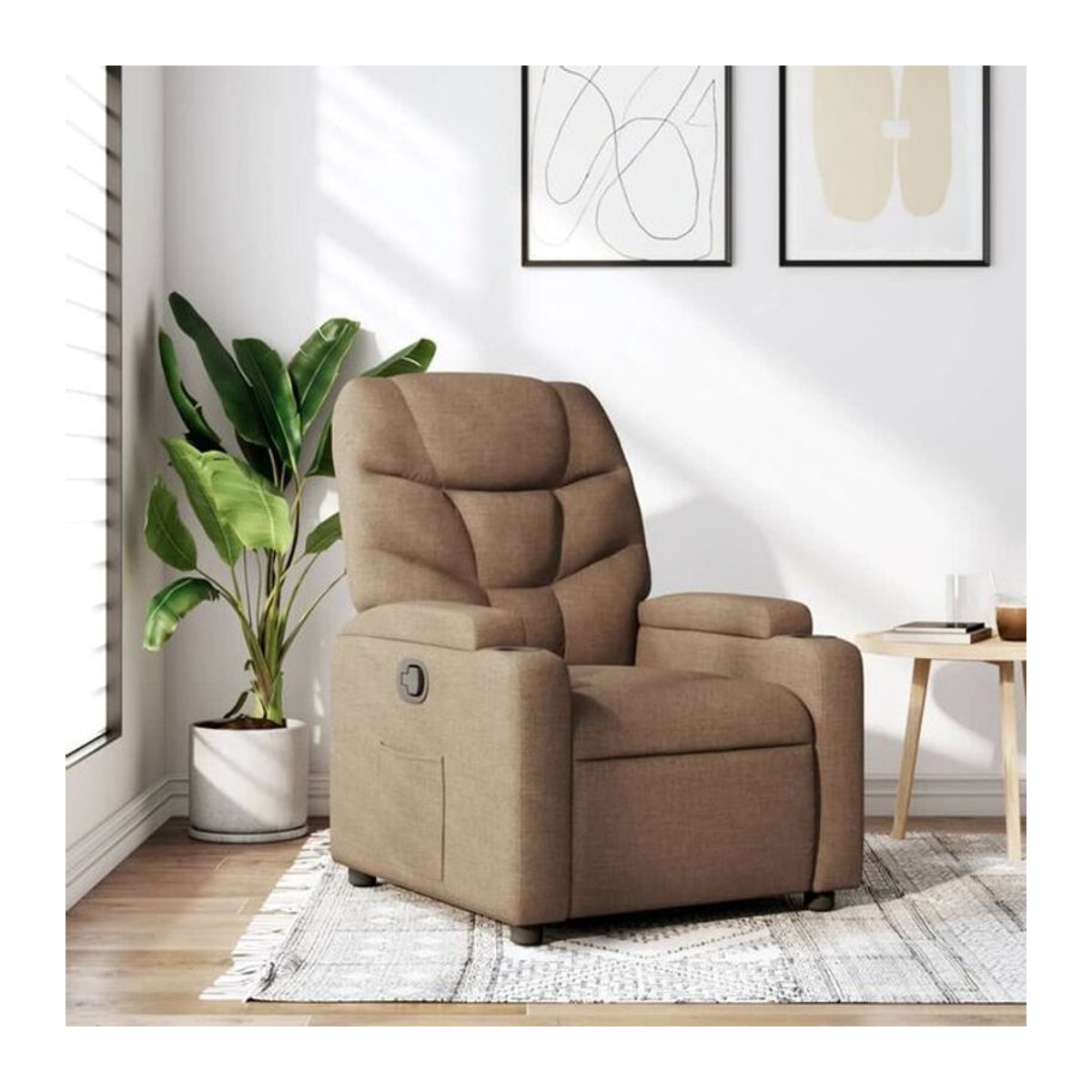 Relaxsessel von vidaxl aus braunem Polyester-Stoff - Bild 1