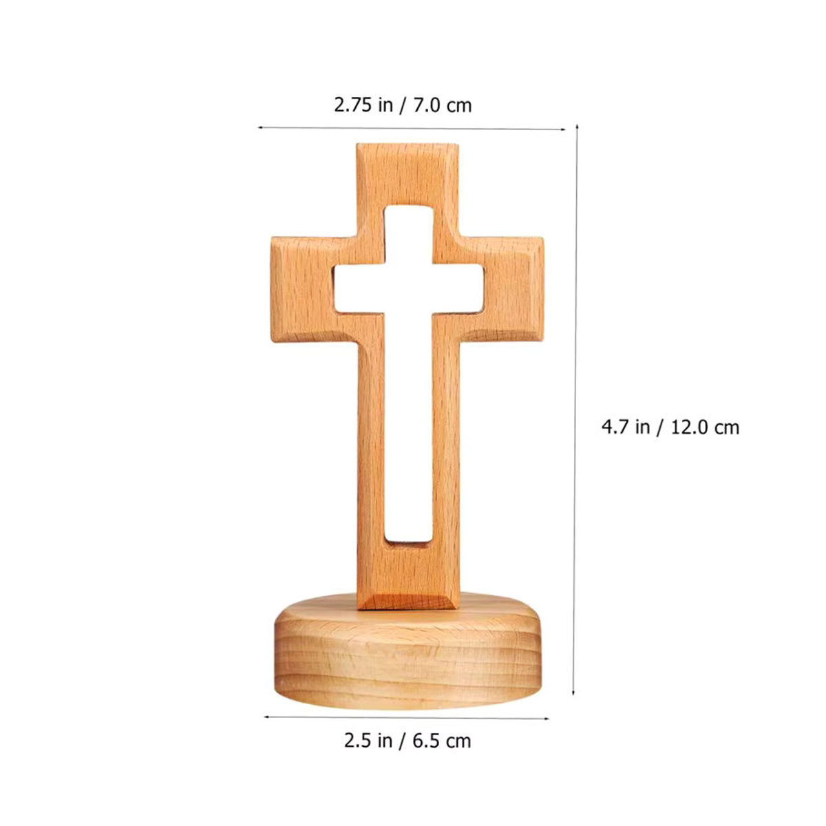 Religiöse Jesus-Statue aus Holz in Braun als stehendes Kruzifix zur Tischdekoration - Bild 5