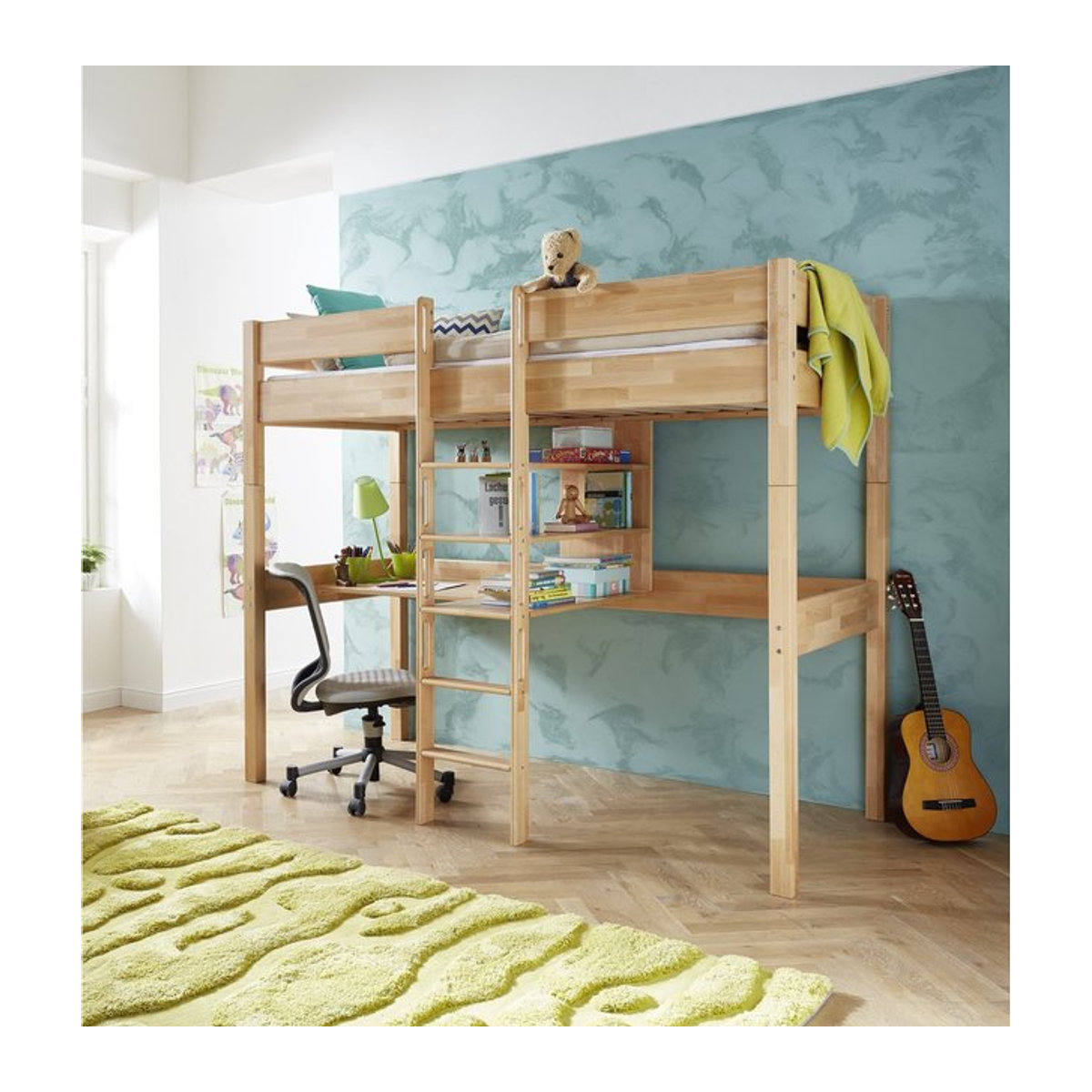 Relita Hochbett NOEL aus massiver Buche natur lackiert - Bild 1
