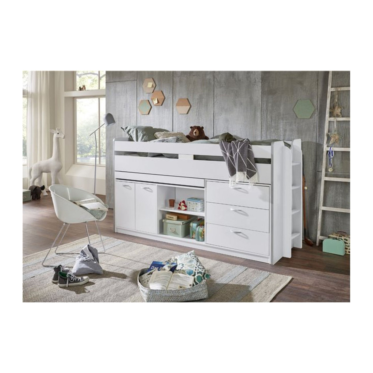 Relita Hochbett Ponny aus Holzwerkstoff in Weiß - Bild 1