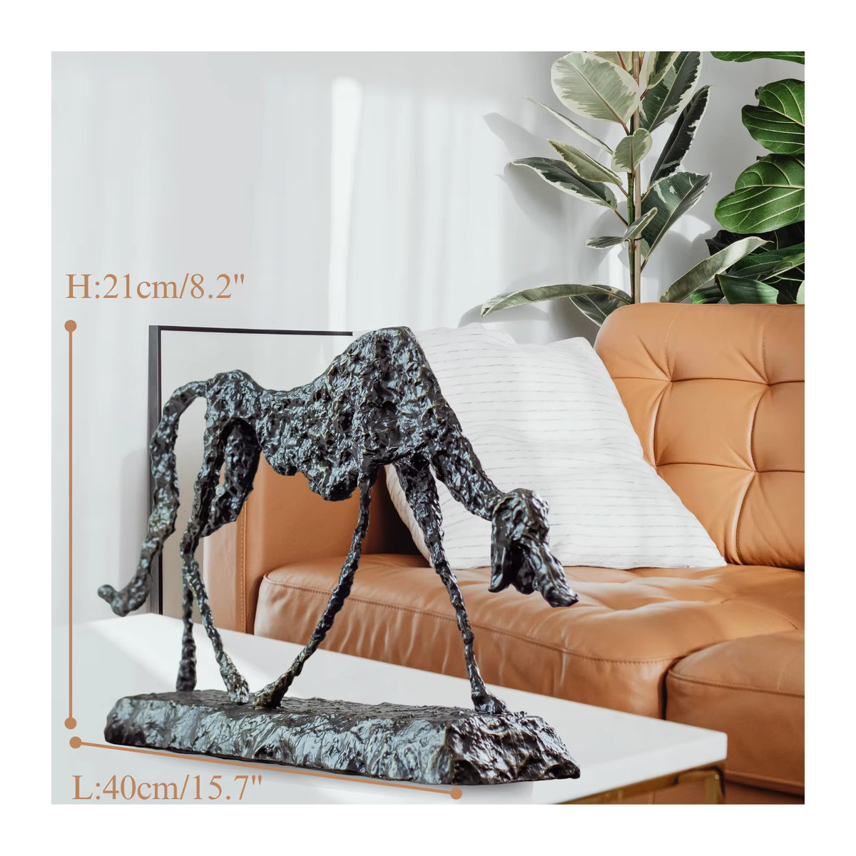 Relong Abstrakte Hundeskulptur in Bronze-Optik Schwarz als moderne Metall-Statuette für deine Innendekoration - Bild 4