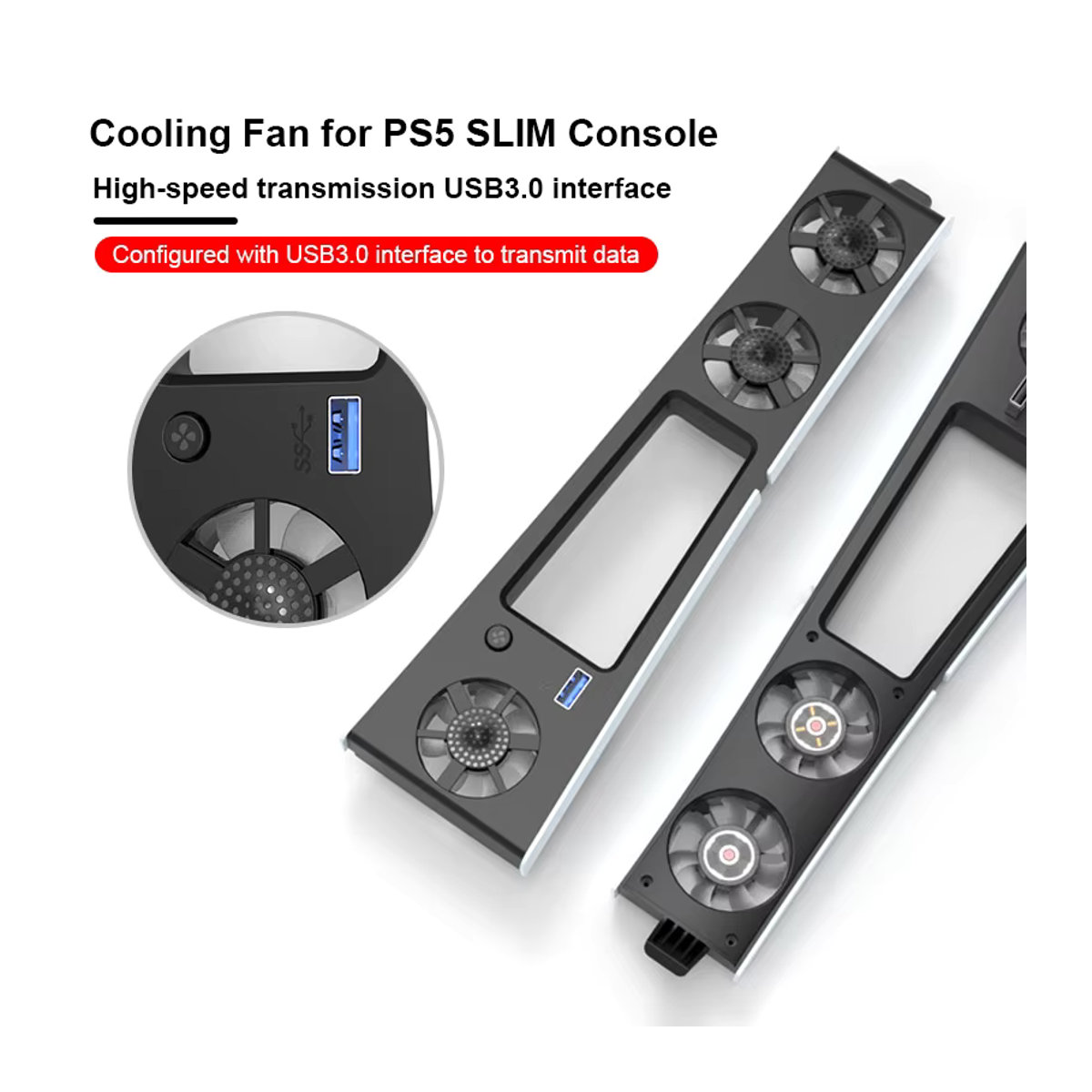 REMANK Kühlsystem für PS5 und PS5 Slim, Kühlventilator für Disc- und Digital-Konsolen, Schwarz/Weiß - Bild 4