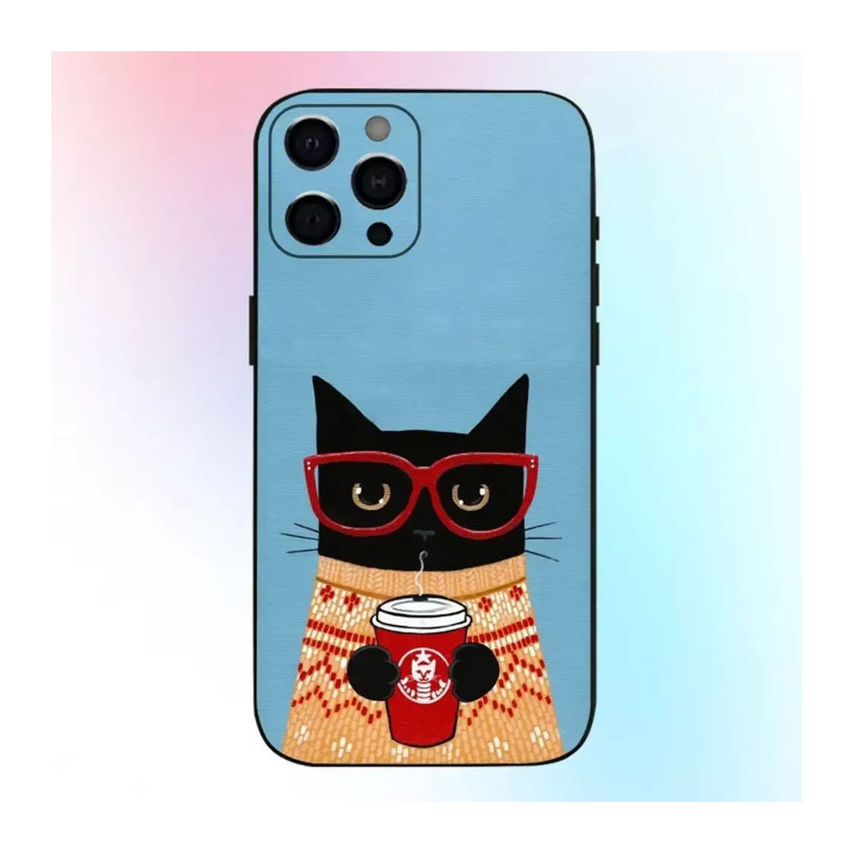 Remazy Stoßfeste Handyhülle mit Katzen-Motiv und Streifen für iPhone 15 14 13 12 11 Pro Max Mini X XS XR 7 Plus in Braun Schwarz Mehrfarbig - Bild 4