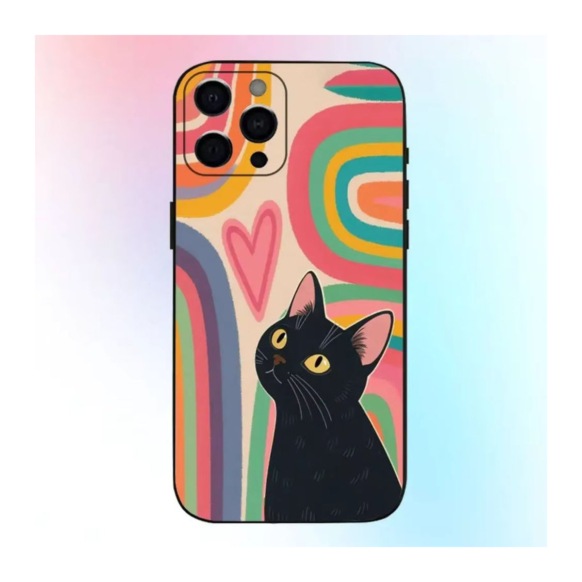 Remazy Stoßfeste Handyhülle mit Katzen-Motiv und Streifen für iPhone 15 14 13 12 11 Pro Max Mini X XS XR 7 Plus in Braun Schwarz Mehrfarbig - Bild 5