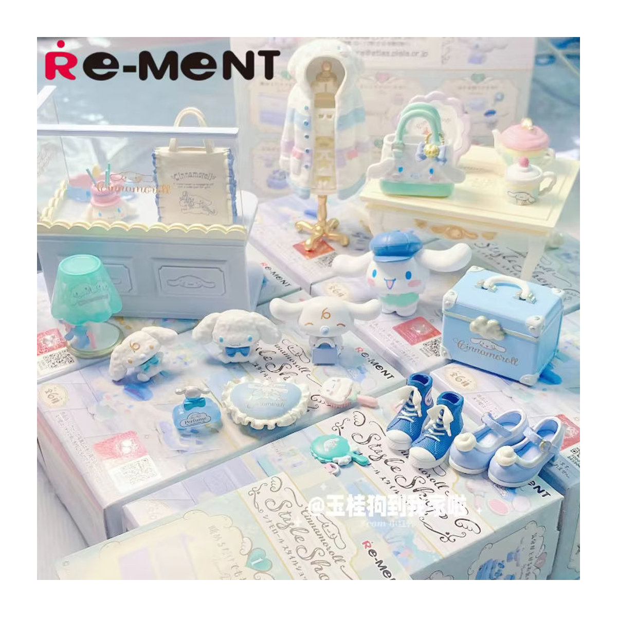 Rement Sanrio Cinnamoroll Miniaturszenensammlung Modellspielzeug und Desktop-Ornamente in Weiß aus Kunststoff - Bild 2