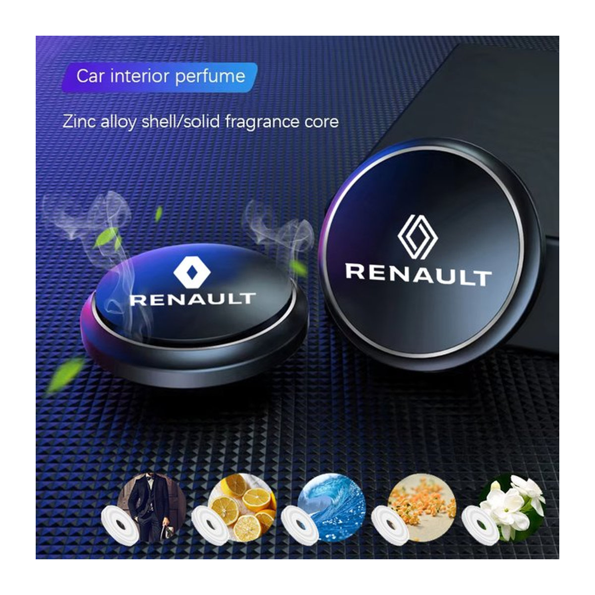 Renault Auto-Parfüm Fester Aromatherapie-Duft in Schwarz aus Metall für Clio Megane Captur Trafic Twingo Scenic Kadjar Zoe - Bild 1