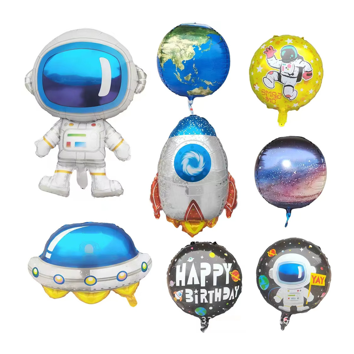 RENYUAN Astronauten und Raketen Luftballon-Set für Kindergeburtstage im Weltraum-Thema, mehrfarbig - Bild 2