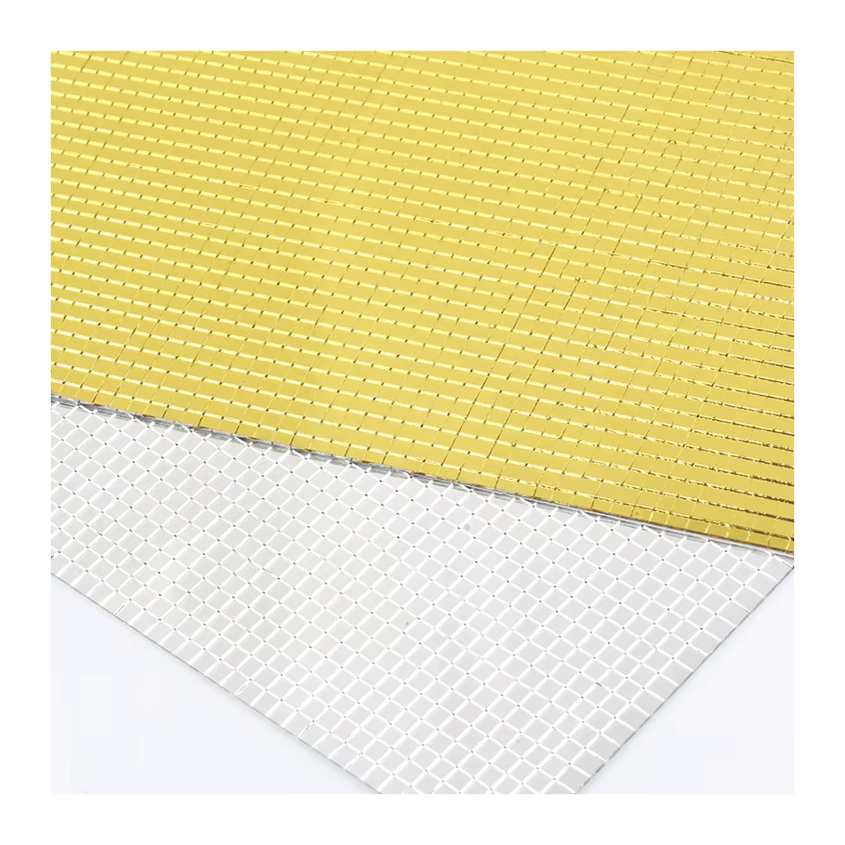 RESEN Selbstklebende Mosaikfliesen aus Glas, quadratische Glasspiegel für DIY Heimdekoration, Gold und Silber, B/B: 30 x 30 cm - Bild 3