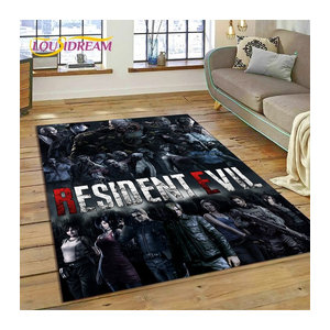 Resident Evil 3D Horror Games Teppich für Wohnzimmer und Schlafzimmer, rutschfeste Dekoration als Fußmatte oder Heimdeko