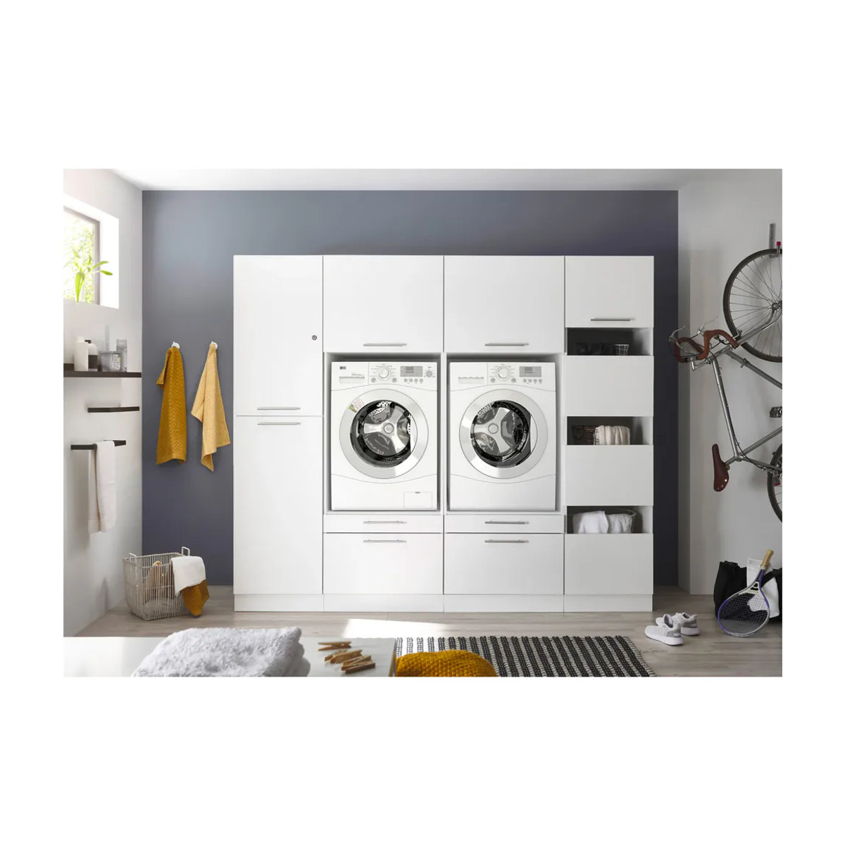 Respekta Clara Hauswirtschaftsraum Komplettset 4-teilig in Weiß Matt, B/H/T: 234,8 x 200 x 67,6 cm - Bild 2
