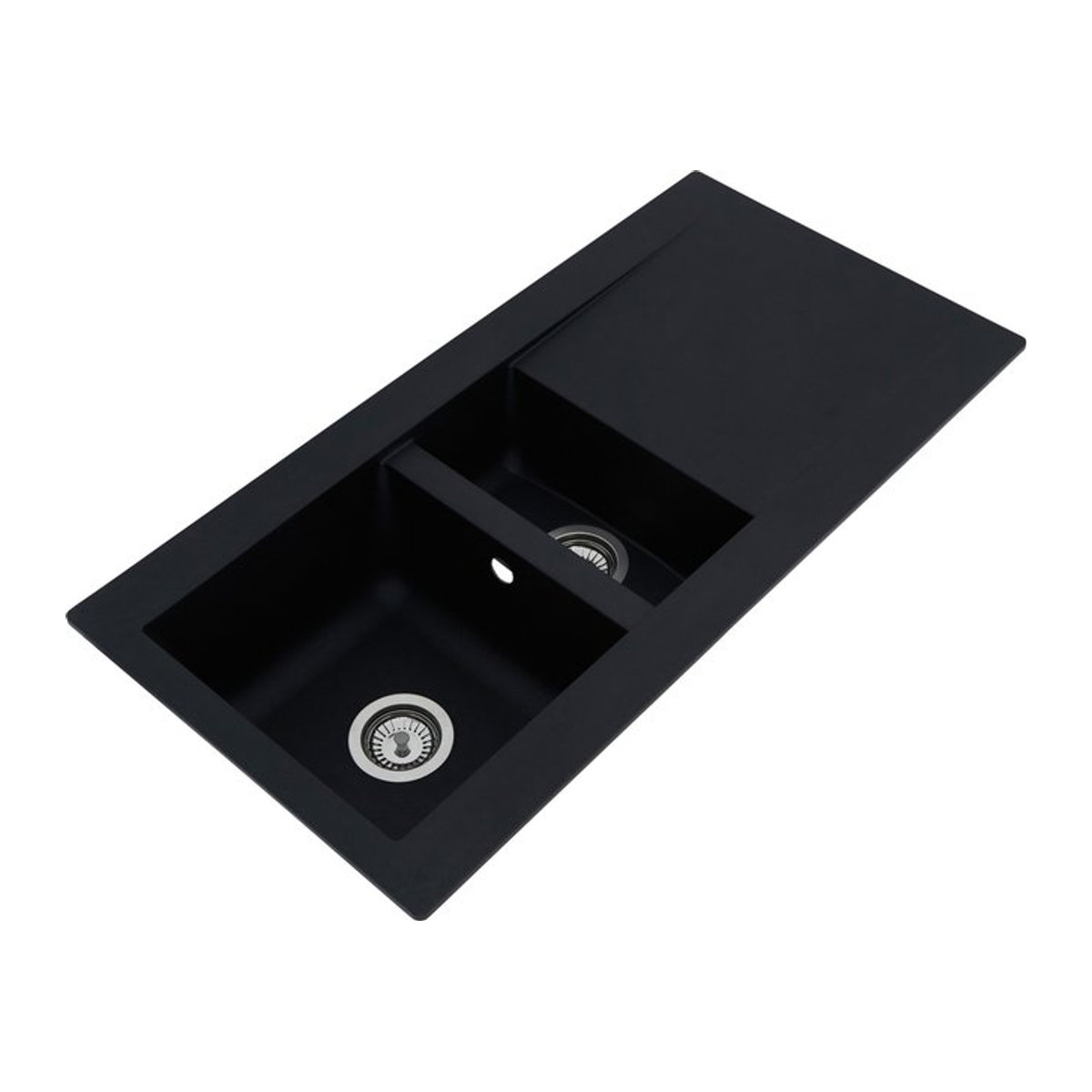 Respekta Einbauspüle Denver aus Mineralguss in Schwarz, Breite: 100 cm, Tiefe: 50 cm - Bild 1