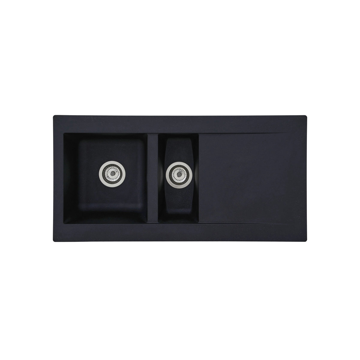 Respekta Einbauspüle Denver aus Mineralguss in Schwarz, Breite: 100 cm, Tiefe: 50 cm - Bild 3
