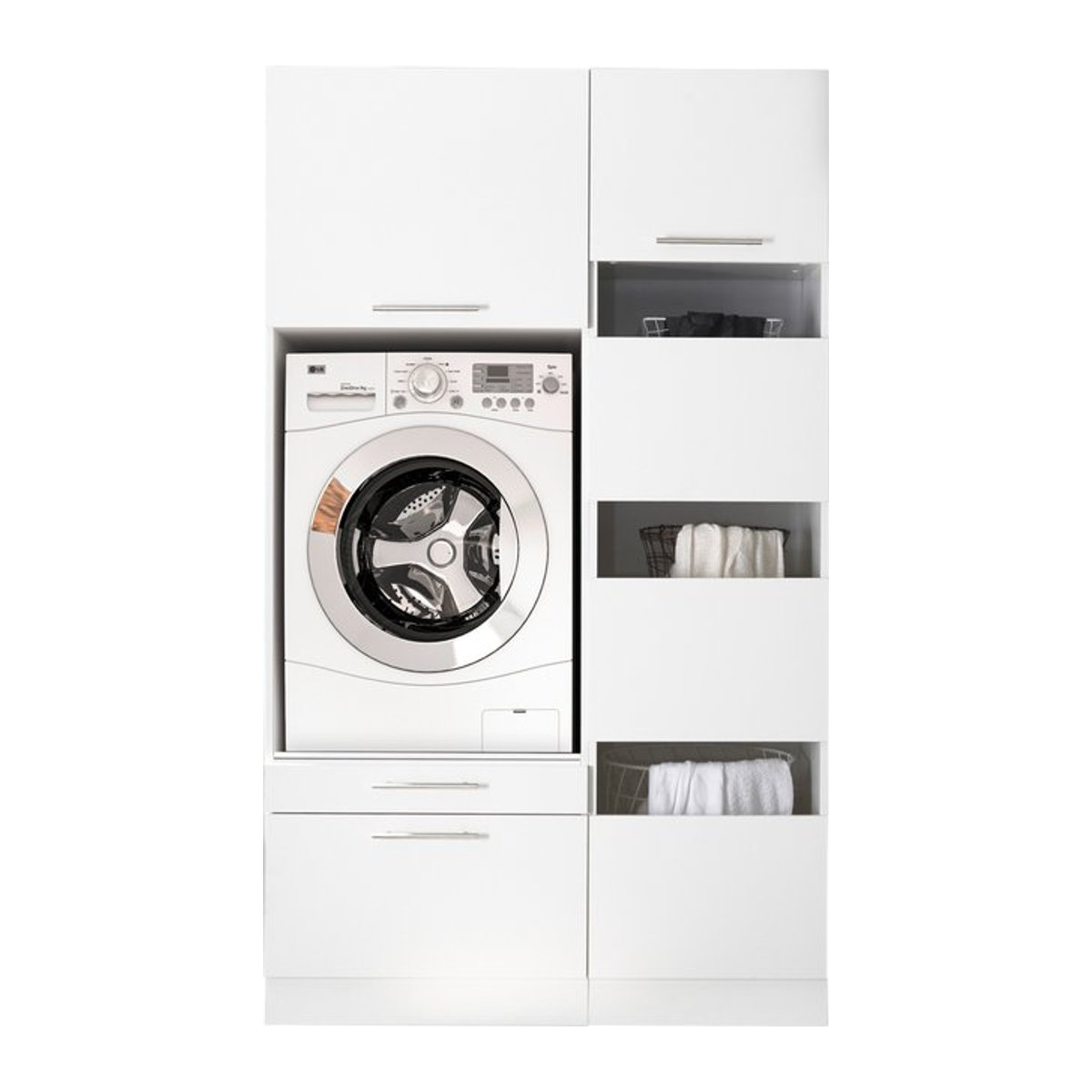 Respekta Hauswirtschaftsraum-Set Clara Waschmaschinenschrank in Weiß Matt, B/H/T: 117,4 x 200 x 67,6 cm - Bild 1