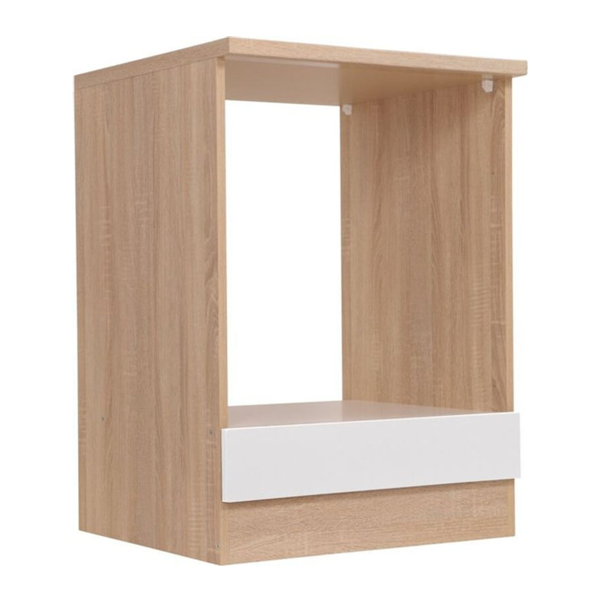 Respekta Herdumbauschrank Merle Unterschrank in Weiß und Eiche, B/H/T: 60 x 84,8 x 60 cm - Bild 3
