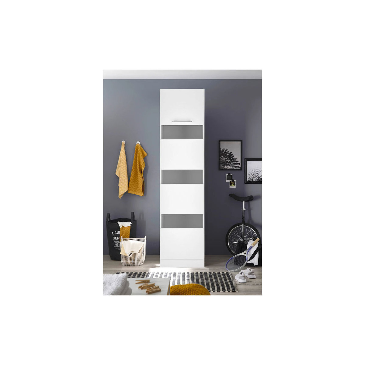 Respekta Wäscheschrank Clara Modern Weiß Matt B/H/T: 50 x 200 x 67,6 cm - Bild 2