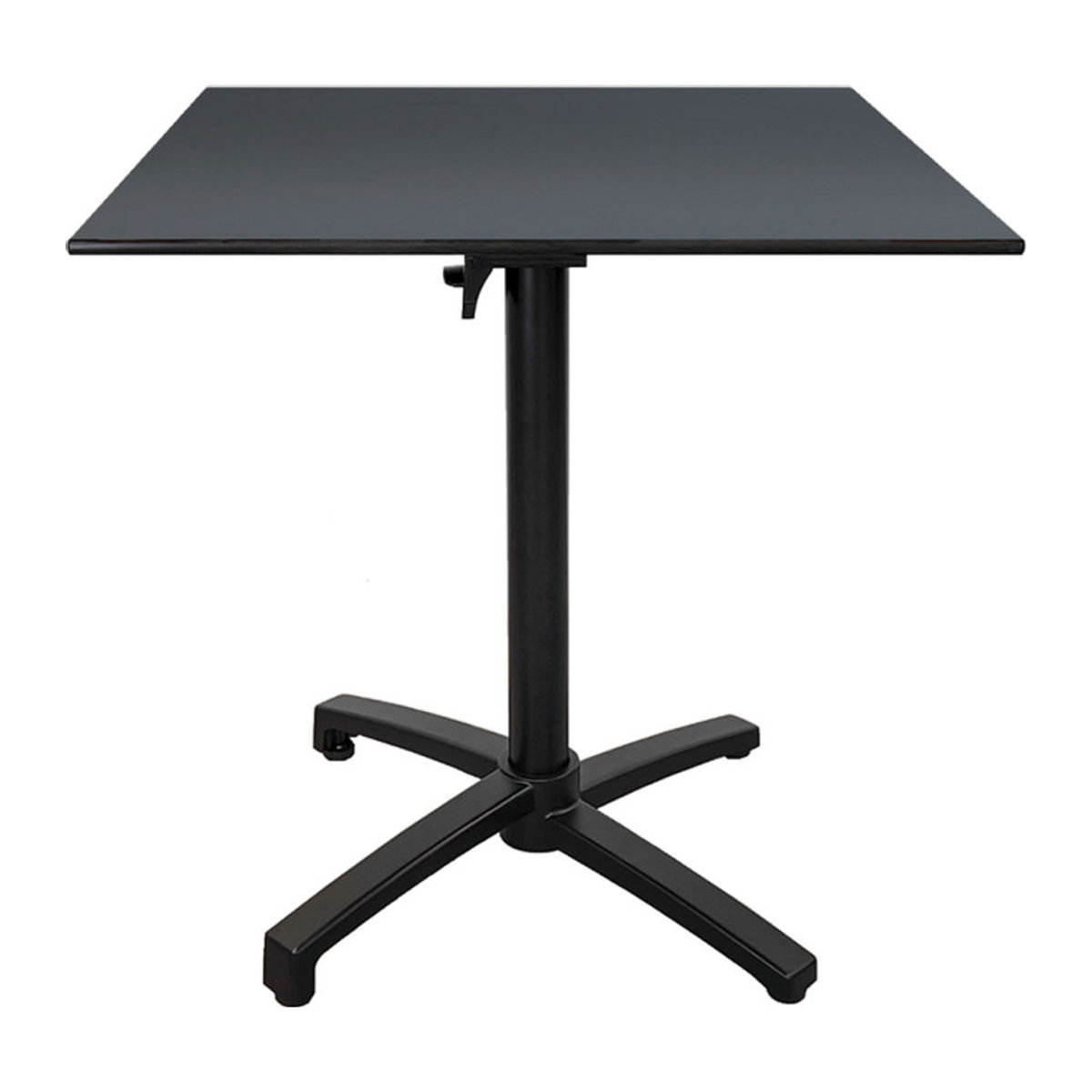RestooTab Outdoor Klapptisch Diabolo Gartentisch aus Aluminium, Grau/Schwarz, B: 70 cm, T: 70 cm, H: 73 cm - Bild 1
