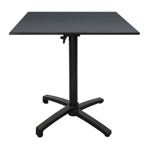 RestooTab Outdoor Klapptisch Diabolo Gartentisch aus Aluminium, Grau/Schwarz, B: 70 cm, T: 70 cm, H: 73 cm