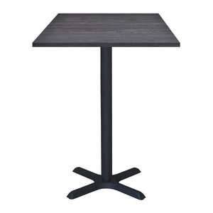 RestooTab Stehtisch Dina quadratisch in Holzoptik und Schwarz, B/T/H: 60 x 60 x 112 cm