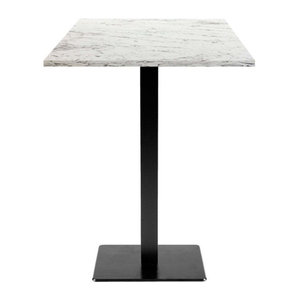 RestooTab Stehtisch Milan quadratisch in Stein- und Holzoptik, Farbe Weiß/Steingrau/Schwarz, B/T/H: 60 x 60 x 113 cm