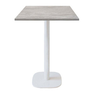 RestooTab Stehtisch Round quadratisch in Stein-Optik mit weißem Gestell, B/T/H: 60 x 60 x 113 cm