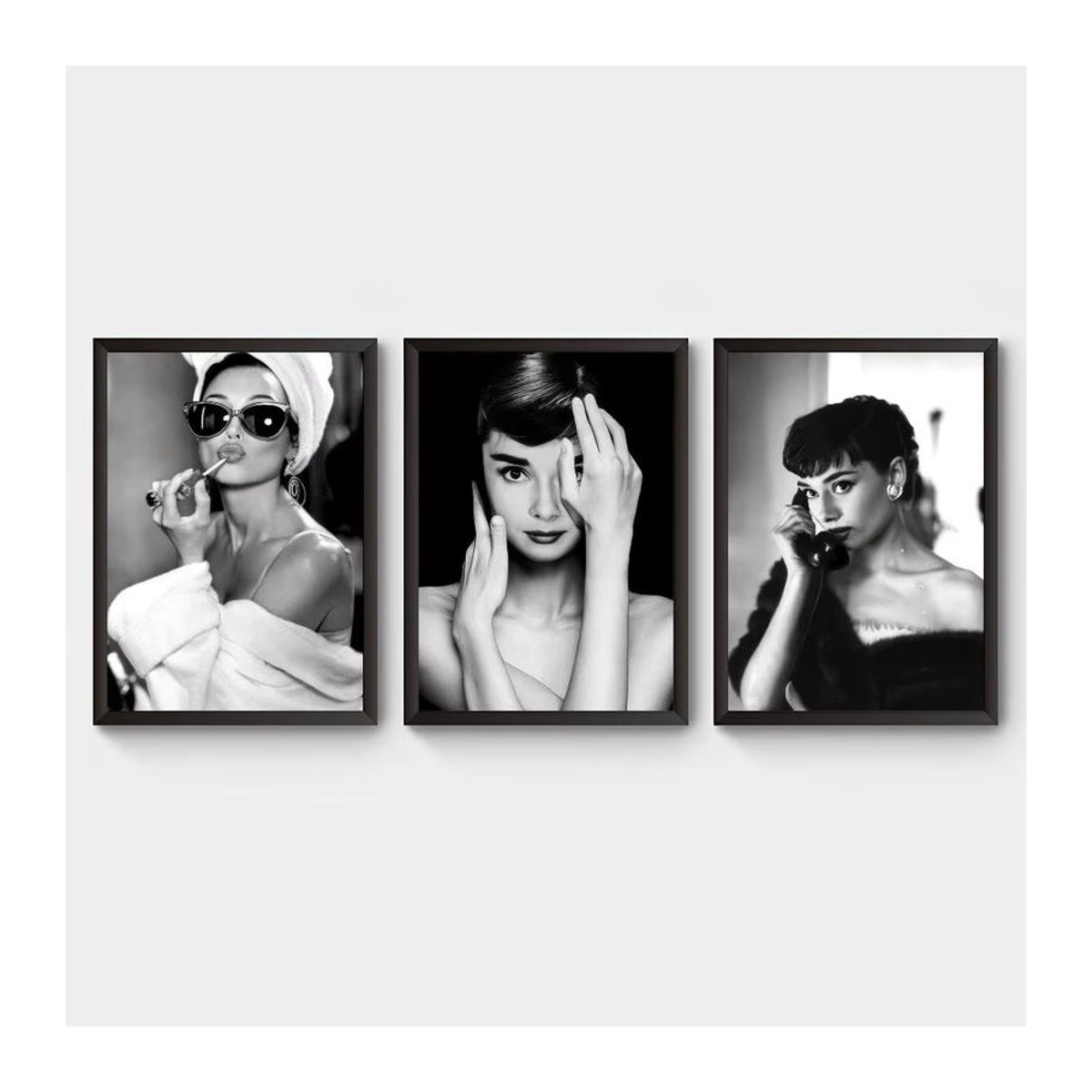 Retro Audrey Hepburn Lipstick Movie Poster aus Kraftpapier als ästhetische Wanddekoration in Schwarz für dein Zimmer, deine Bar oder dein Café - Bild 2
